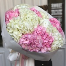 Buchet Hortensia Roz și Alb – 11 buc 