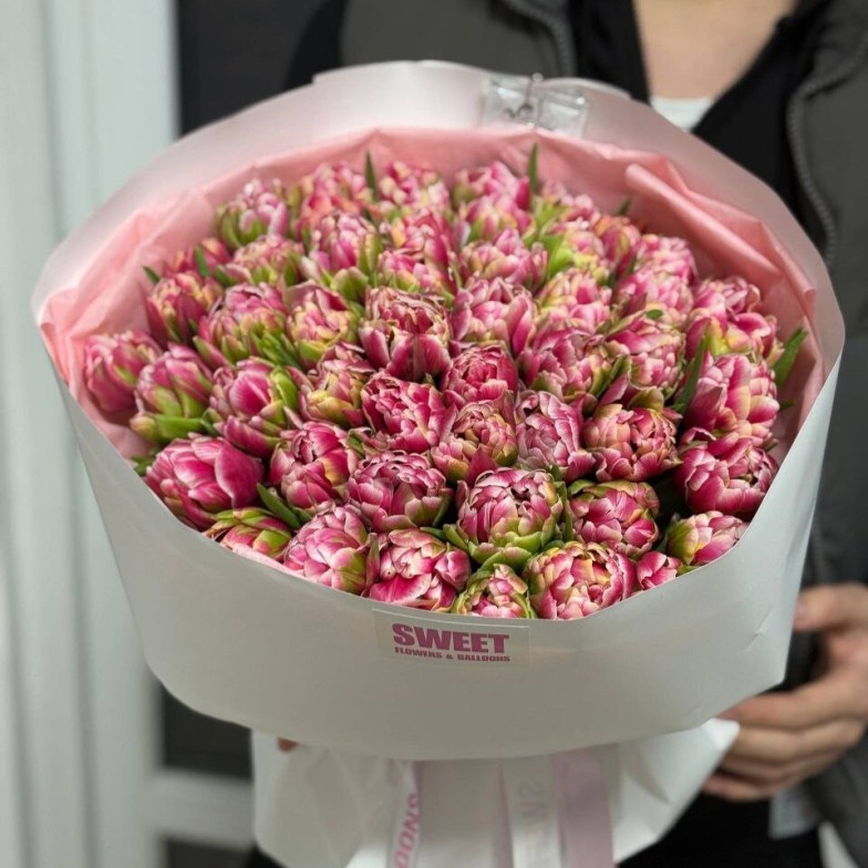 Buchet Pink Velvet Tulips – Lalele Duble Roz